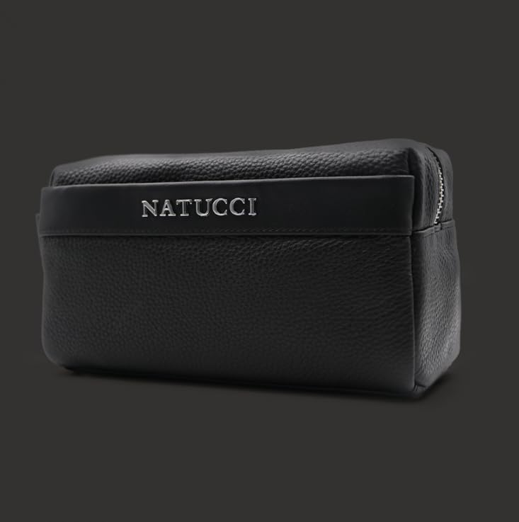 Natucci Men's Leather Travel Bag GL206-1 - Black - Image 3
